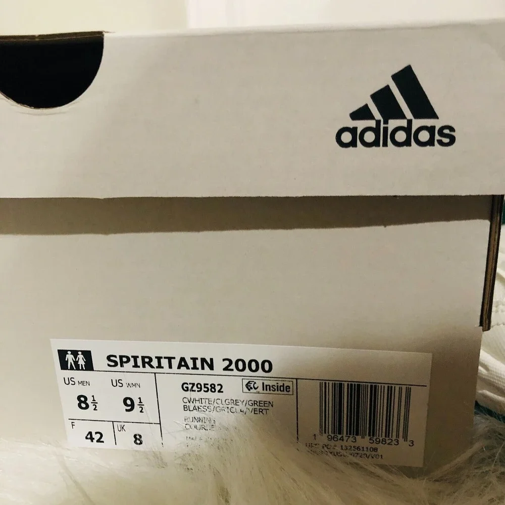 Adidas Spiritain 2000 Mens 8.5 Womens 9.5 White Green Running Shoes GZ9582‎ NEW